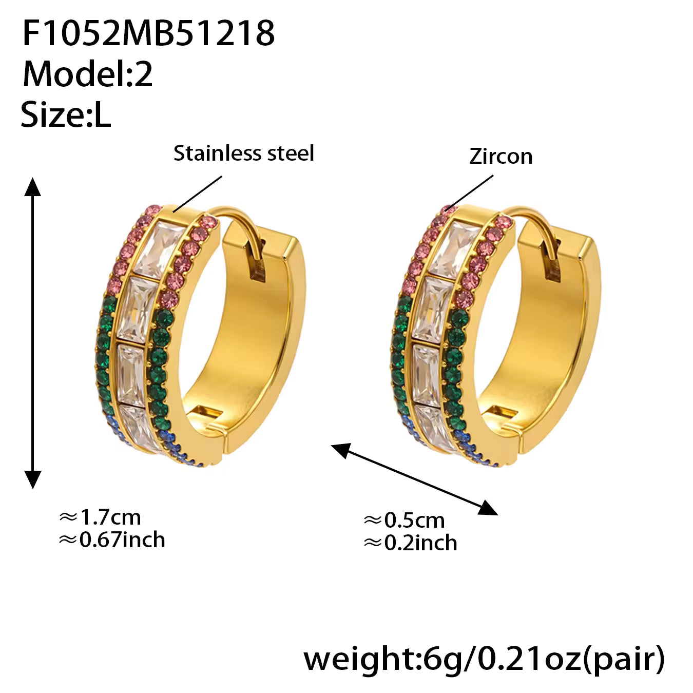 Zirconia Hoop Earrings | Women's Hoop Earrings | ORLABYAMY