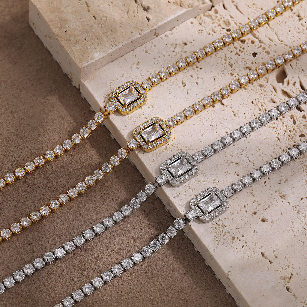 White Zircon Bracelet | Unisex Zircon Bracelet | ORLABYAMY