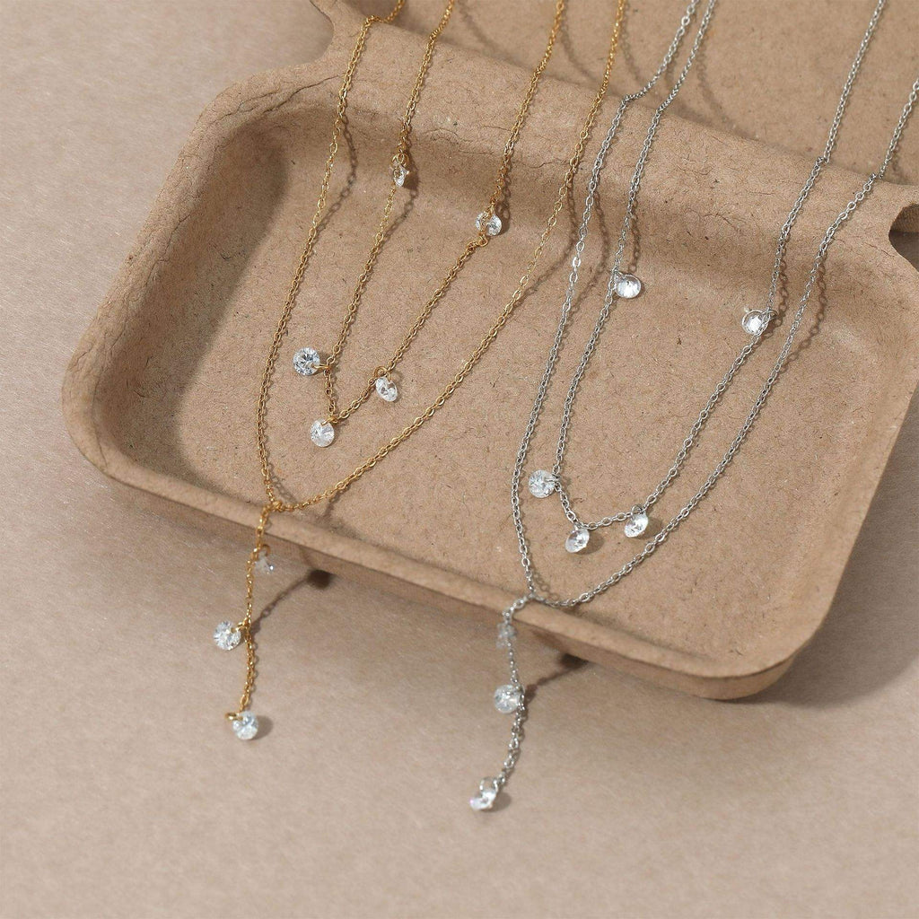 2 Layer Pendant Necklace | Women's Y Necklace | ORLABYAMY