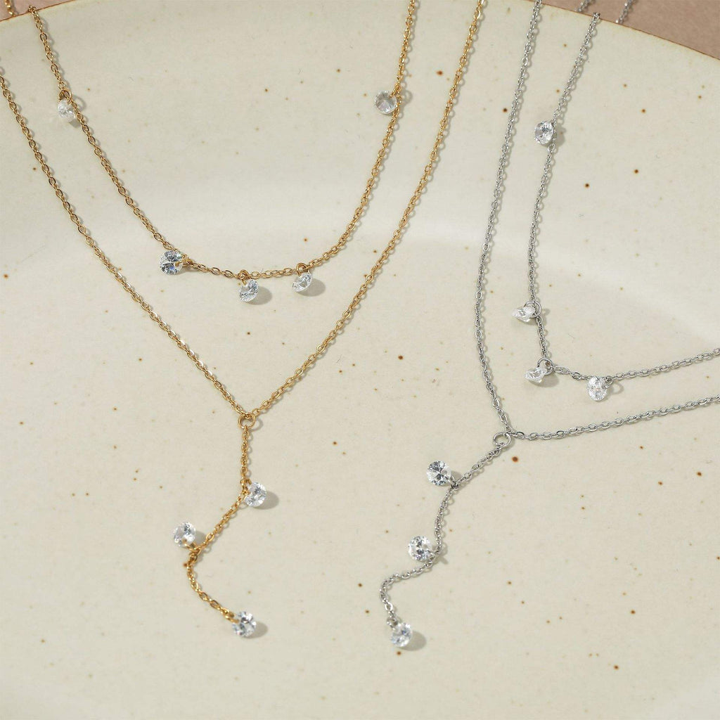 2 Layer Pendant Necklace | Women's Y Necklace | ORLABYAMY