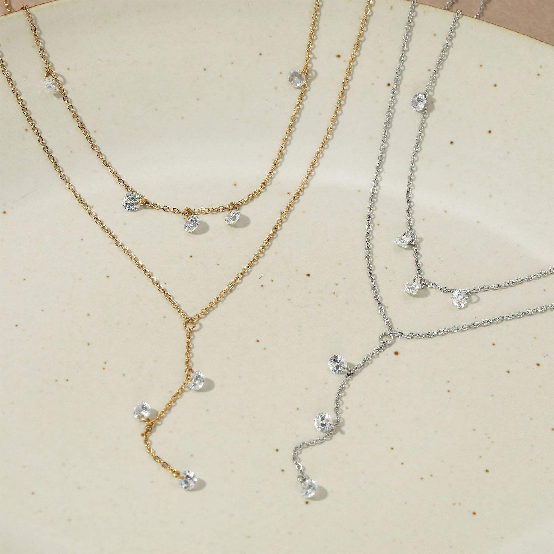 2 Layer Pendant Necklace | Women's Y Necklace | ORLABYAMY