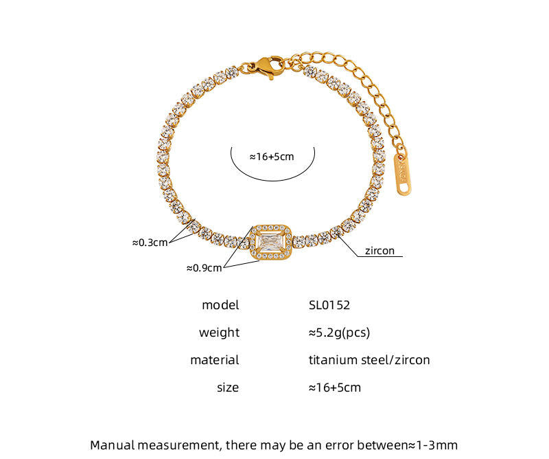 White Zircon Bracelet | Unisex Zircon Bracelet | ORLABYAMY