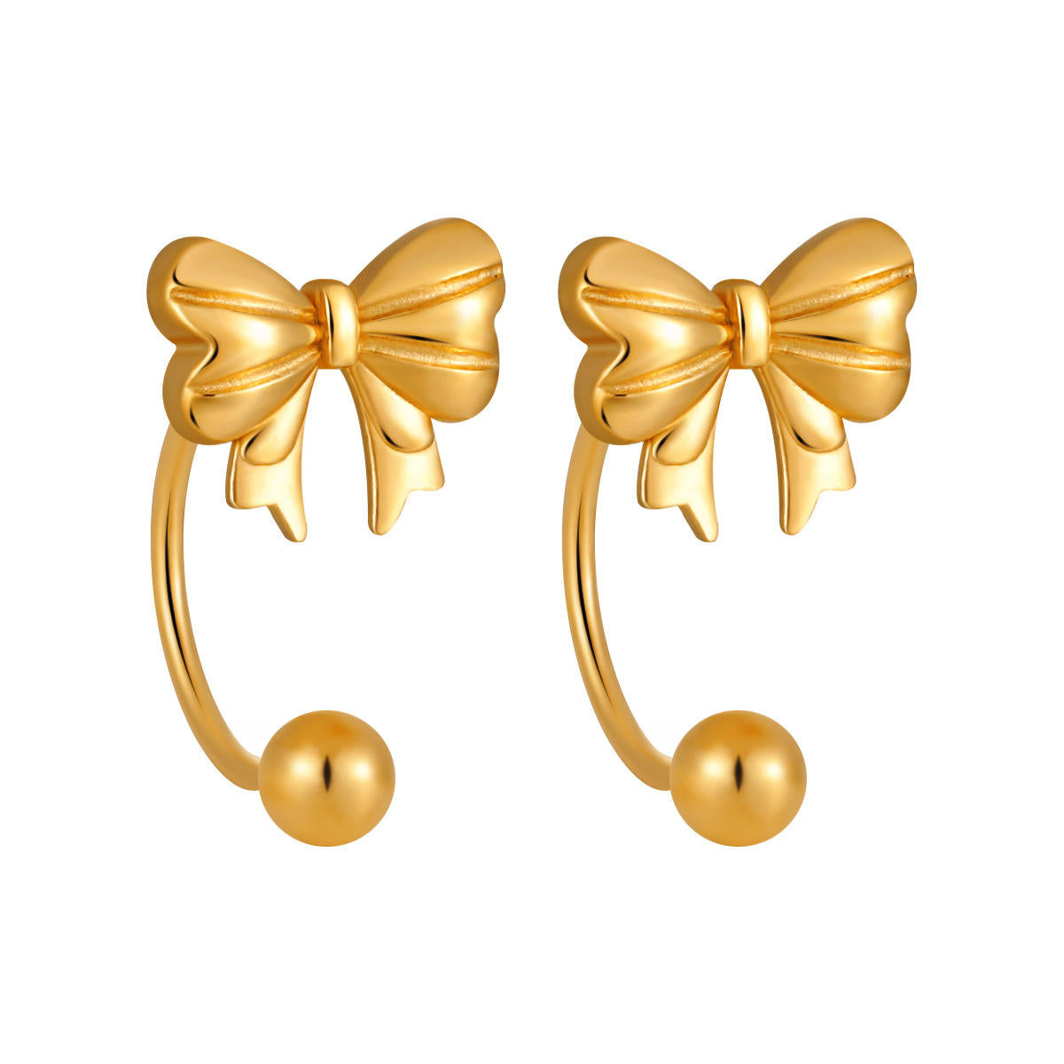 Bow Cuff Earrings | Gold Plated Bow Earrings | ORLABYAMY