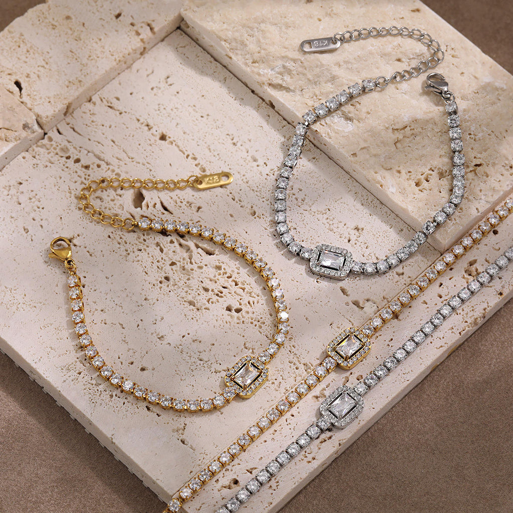 White Zircon Bracelet | Unisex Zircon Bracelet | ORLABYAMY