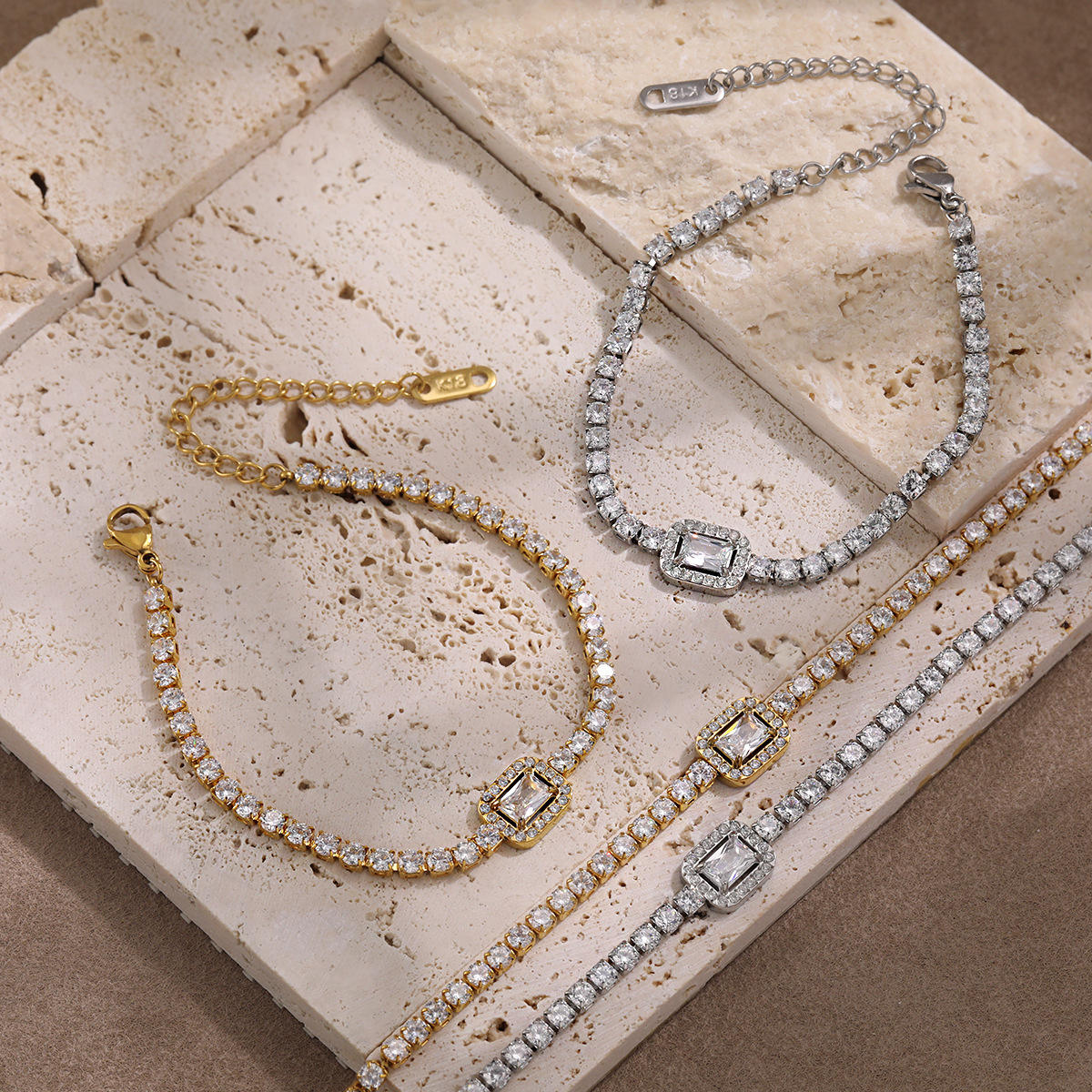 White Zircon Bracelet | Unisex Zircon Bracelet | ORLABYAMY