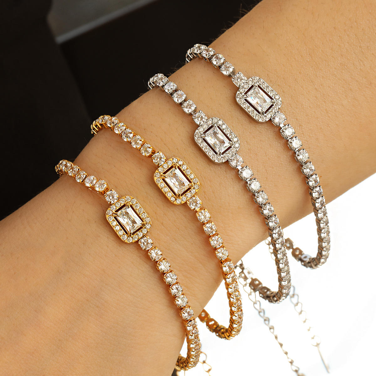 White Zircon Bracelet | Unisex Zircon Bracelet | ORLABYAMY