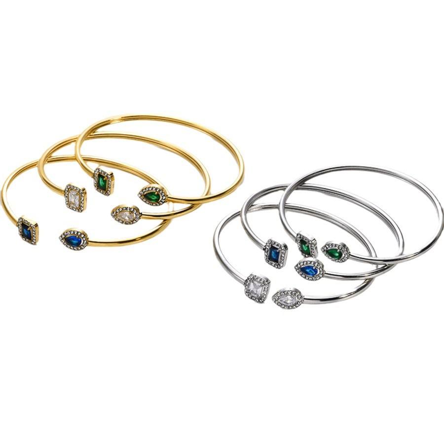 Open Cuff Bracelet | Zircon Cuff Bracelet | ORLABYAMY