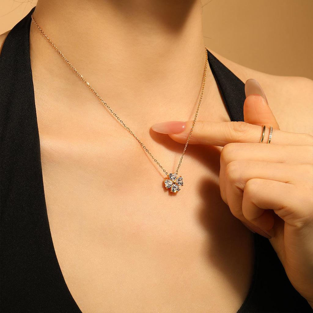 4 Leaf Clover Necklace | Clover Pendant Necklace | ORLABYAMY