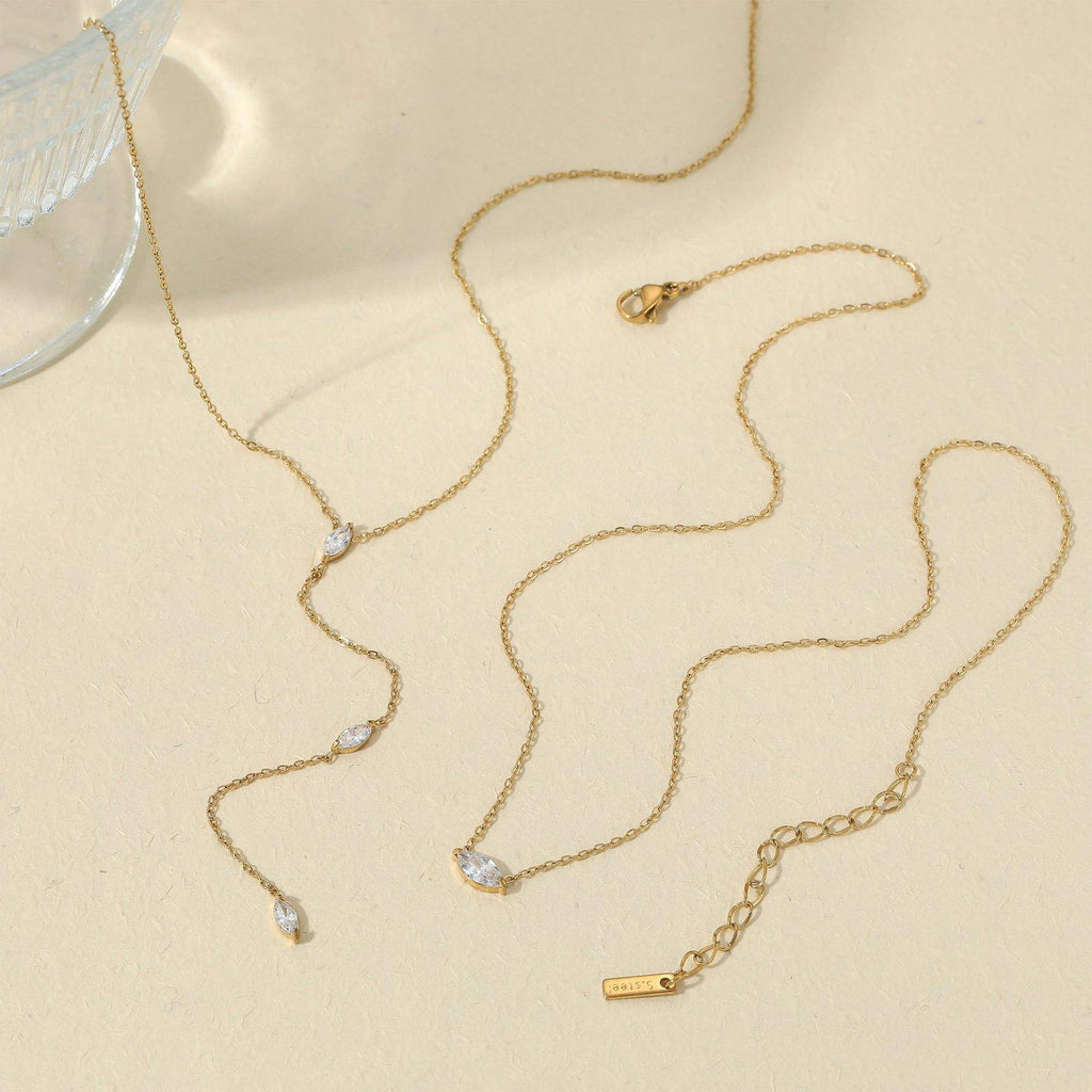 Women's Zirconia Necklace | Link Chain Necklace | ORLABYAMY