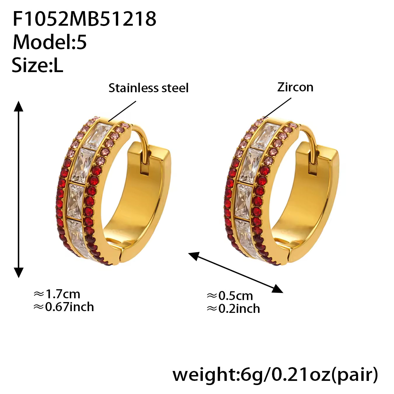 Zirconia Hoop Earrings | Women's Hoop Earrings | ORLABYAMY