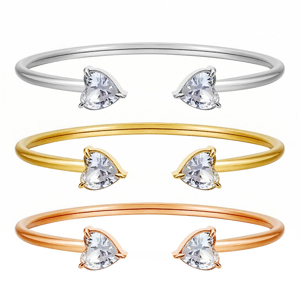 White Zircon Cuff Bracelet | Unisex Cuff Bracelet | ORLABYAMY