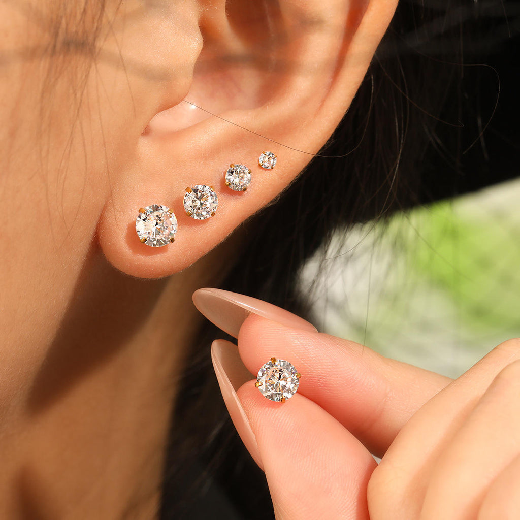 Hoop Huggie Earrings | Zirconia Hoop Earrngs | ORLABYAMY