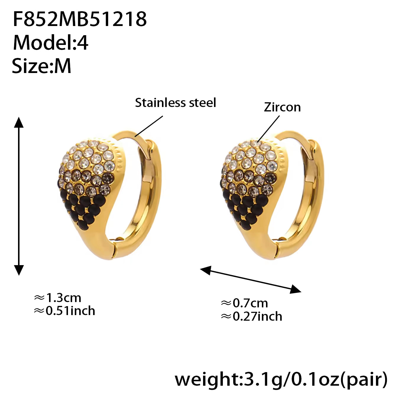 Women's Hoop Earrings | Zirconia Hoop Earrings | ORLABYAMY