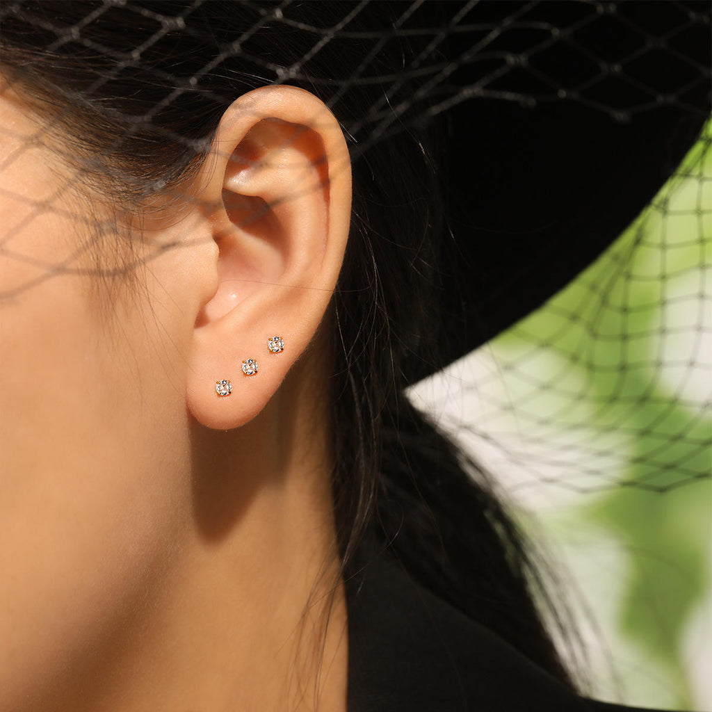 Hoop Huggie Earrings | Zirconia Hoop Earrngs | ORLABYAMY