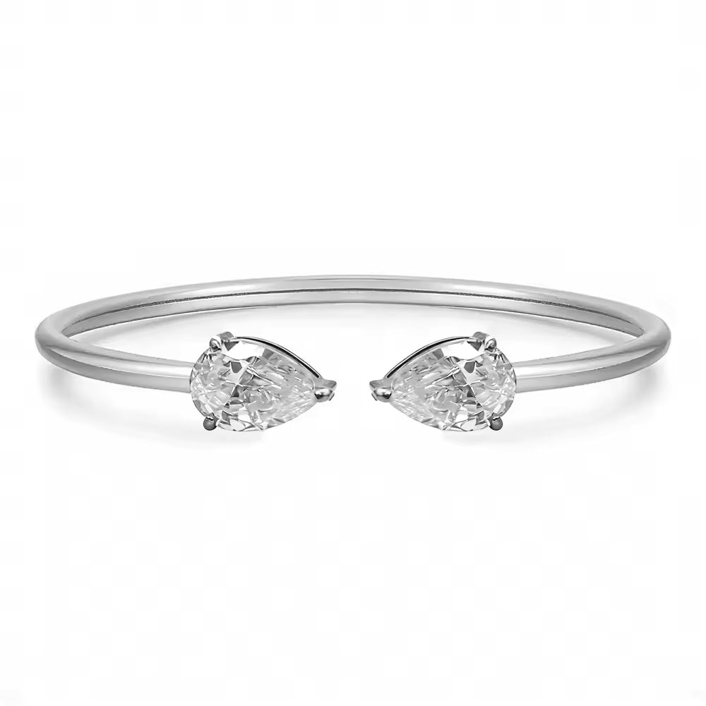 White Zircon Cuff Bracelet | Unisex Cuff Bracelet | ORLABYAMY