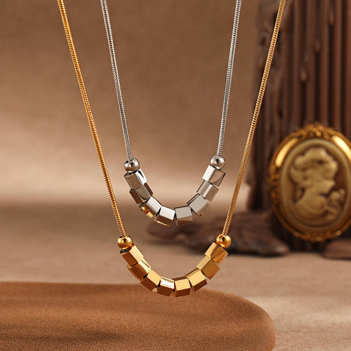 Geometric Pendant Necklace | Unisex Link Chain Necklace | ORLABYAMY