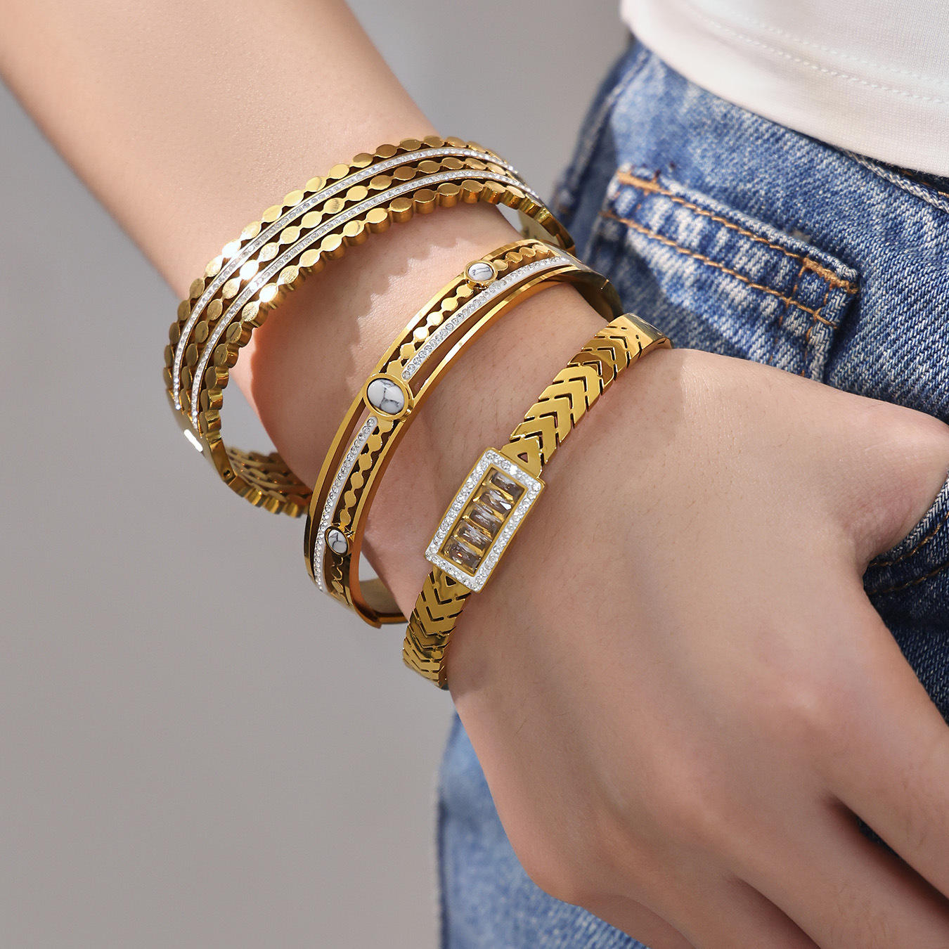Stainless Steel Crown Bracelet | Zirconia Crown Bracelet | ORLABYAMY
