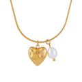 Heart Pendant Necklace | Freshwater Pearl Pendant | ORLABYAMY