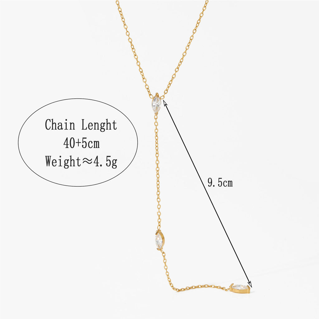 Women's Zirconia Necklace | Link Chain Necklace | ORLABYAMY