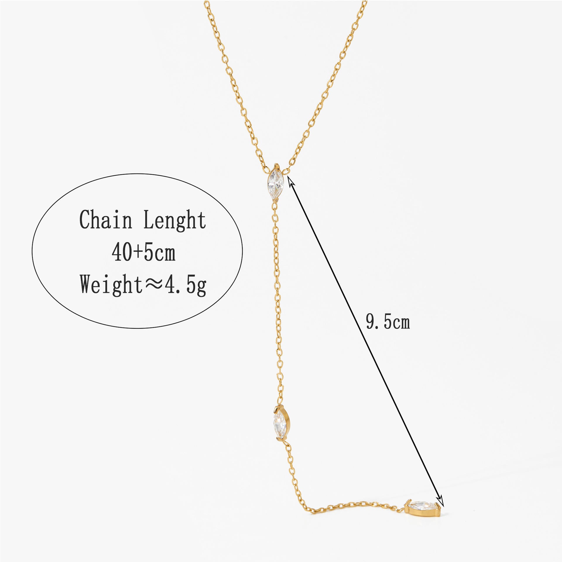 Women's Zirconia Necklace | Link Chain Necklace | ORLABYAMY