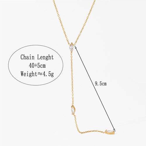Women's Zirconia Necklace | Link Chain Necklace | ORLABYAMY